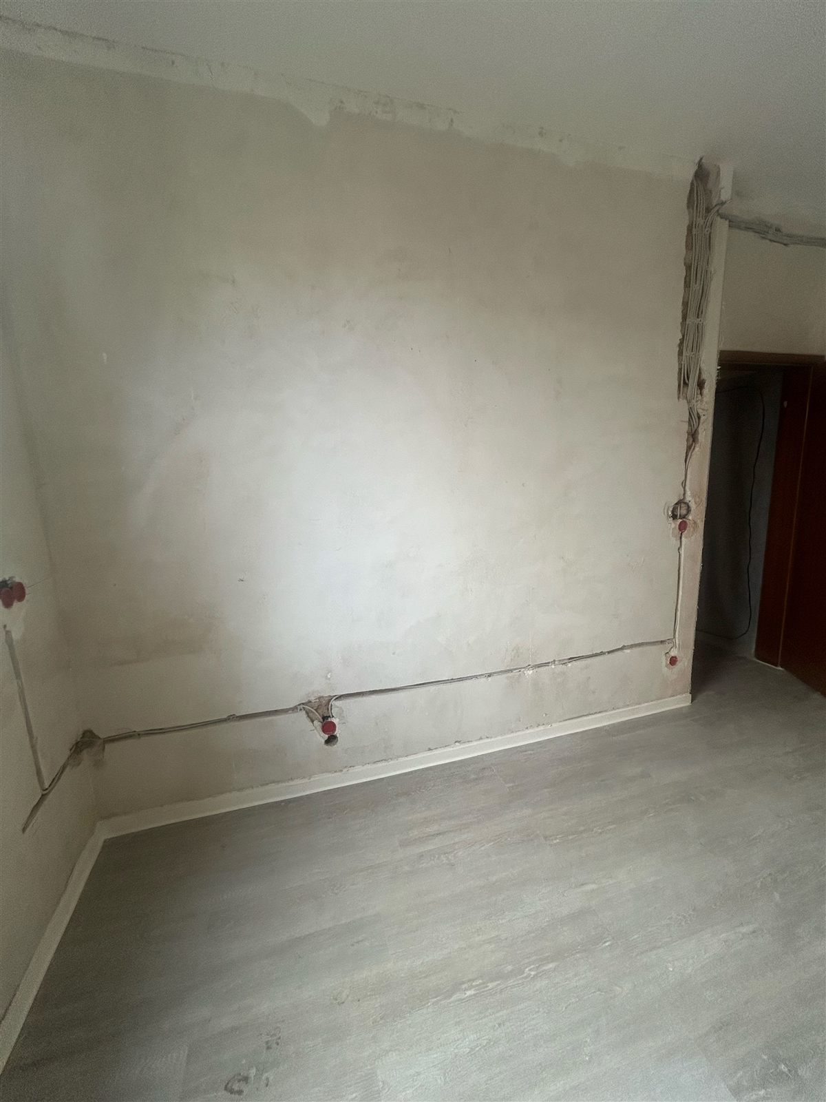 Service routes in the kitchen area during renovation