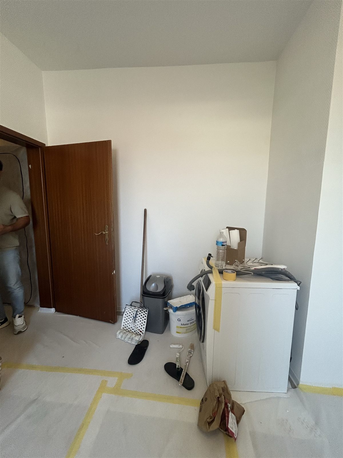 Protected work area before the kitchen renovation